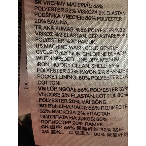 H&M black white plaid flat front ankle pants size 0 - Picture 4 of 10